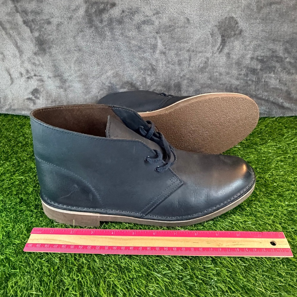 Clarks Desert Boots Mens 9.5 Navy Blue Leather Chukka Boots 261123167085 - Picture 12 of 13
